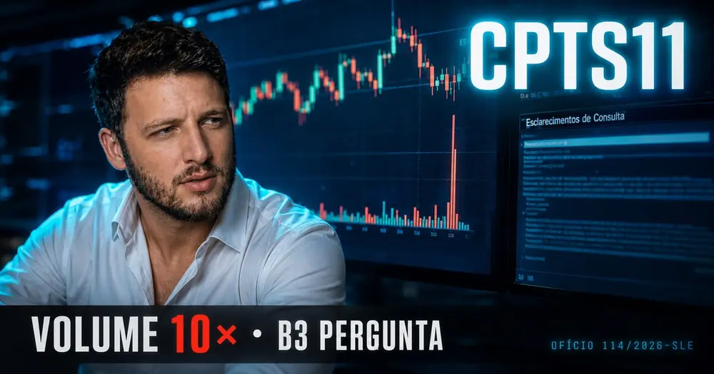CPTS11 — B3 cobra explicação por queda atípica e volume 10× a média