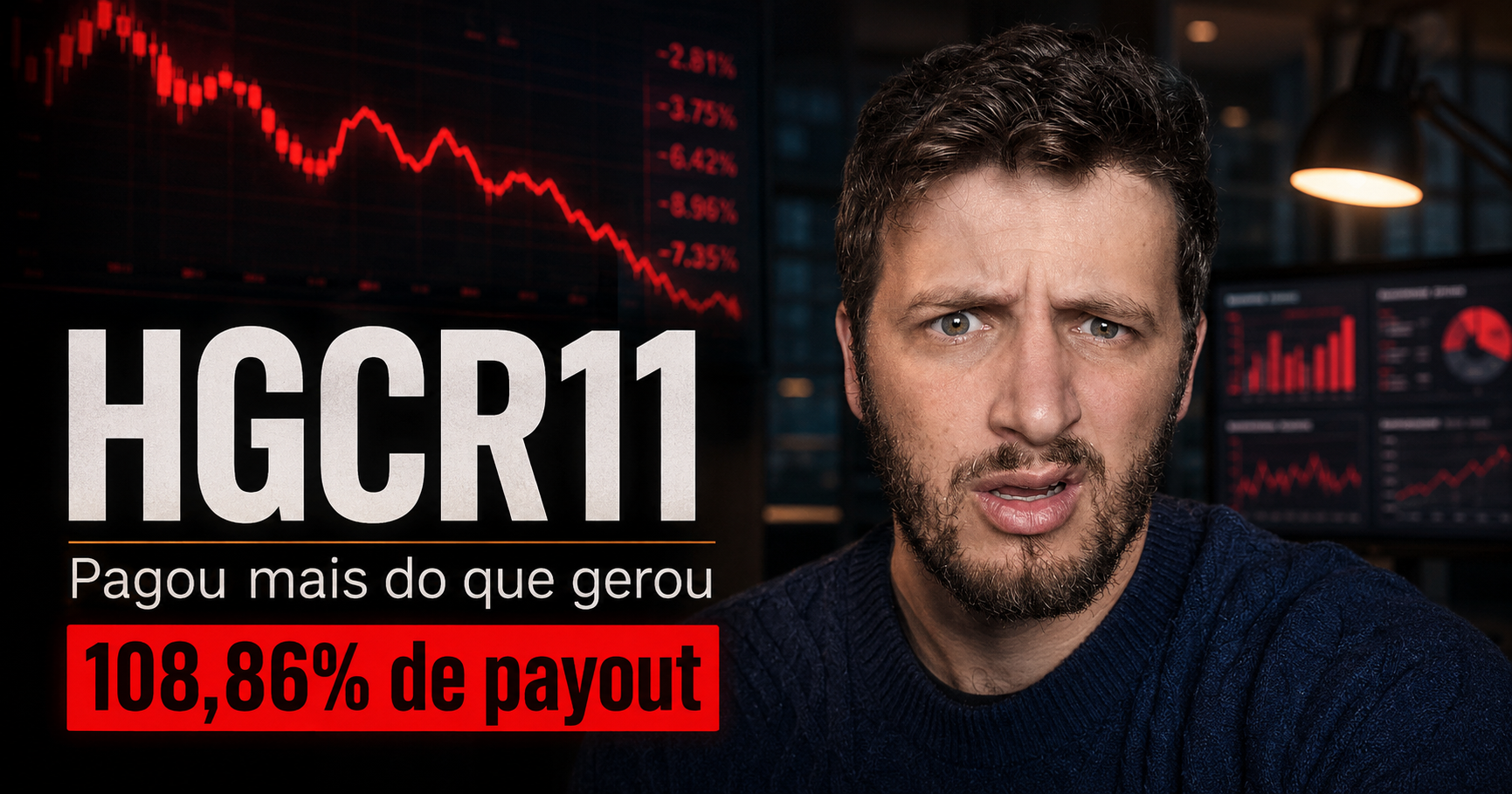 HGCR11 análise maio 2026 — payout 108,86%, DPS R$ 0,95 consumindo reserva, P/VP 0,97 sem desconto frente aos pares