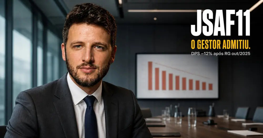 JSAF11 — DPS de R$ 0,091/cota (até jul/2025) caindo para R$ 0,085 (set/2025) e depois R$ 0,080 (nov/2025 em diante) após Safra Asset admitir publicamente no Relatório Gerencial que distribuía acima do recorrente