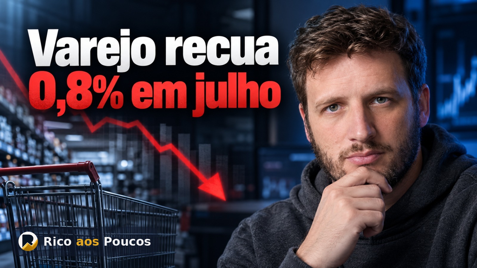 Vendas no varejo recuam 0,8% em julho e frustram projeções — o impacto nas suas ações