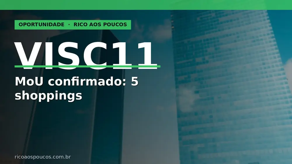 VISC11: MoU de venda de 5 shoppings confirmado na CVM eleva a nota para 7.5